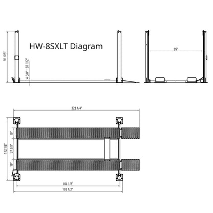APlusLift 8000LB 4-Post Portable Parking Storage Service Car Lift with Aluminum Ramps - HW-8S or HW-8SXLT