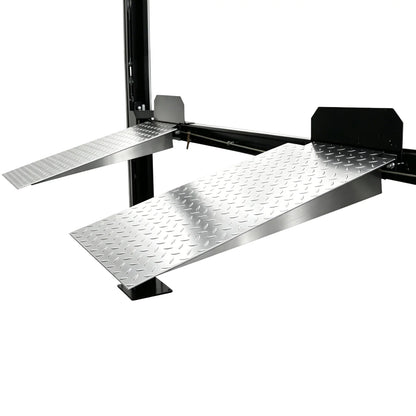 APlusLift 8000LB 4-Post Portable Parking Storage Service Car Lift with Aluminum Ramps - HW-8S or HW-8SXLT