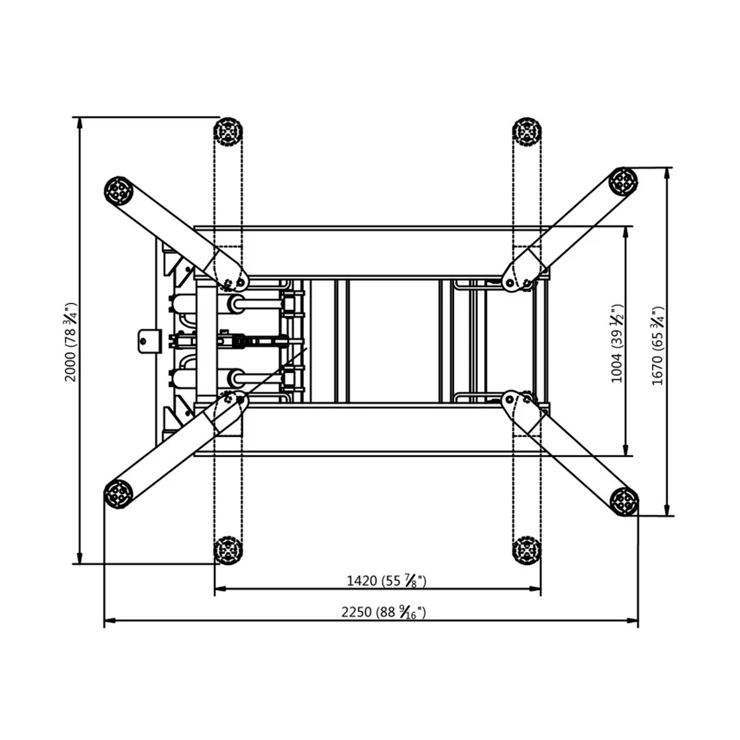 APlusLift HW-SL6600 MID RISE 6,600LB AUTO SCISSOR LIFT - Top Diagram