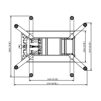 APlusLift HW-SL6600 MID RISE 6,600LB AUTO SCISSOR LIFT - Top Diagram